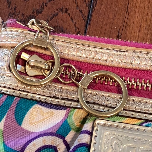 Poppy Coach Large Multicolored Wristlet/Clutch - Picture 13 of 16